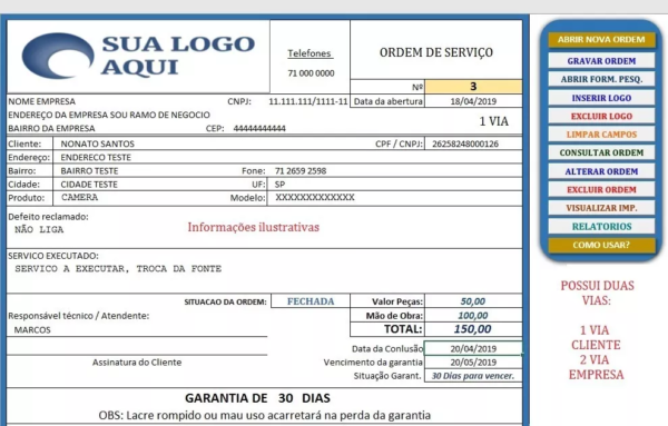 Planilha Ordem de Serviço para Assistência - Image 5